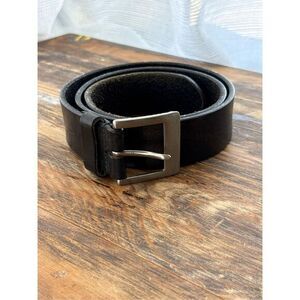 L.L.Bean Women's 100% Cowhide Leather Adjustable Buckle Belt‎ Black Medium